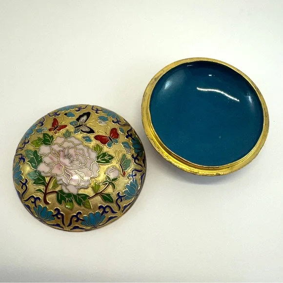 💖 Vintage Cloisonné Trinket Box - Picture 4 of 11